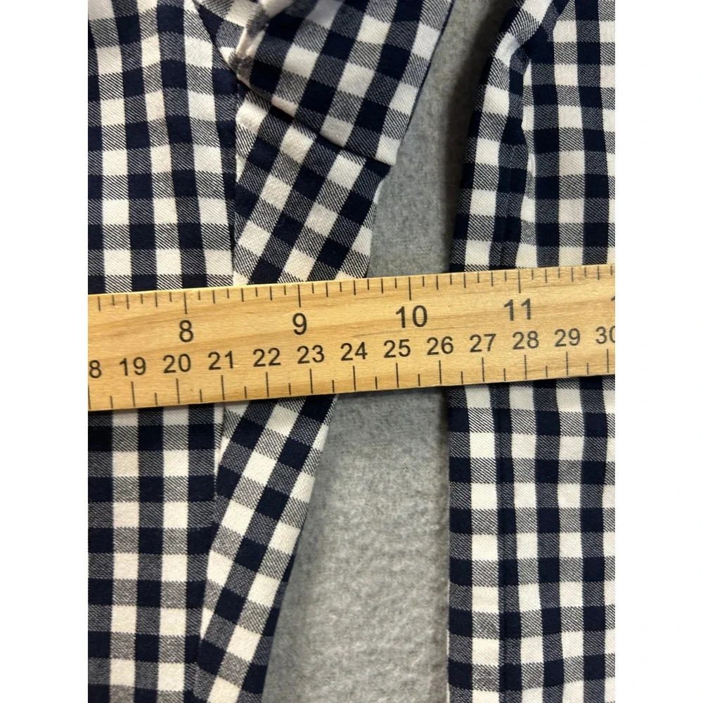 J McLaughlin Ankle Pants Womens 6 Black White Gingham Slim Stretch Preppy PullOn